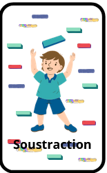 Trousseau de cartes pour les soustractions